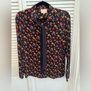 Sezane long sleeve floral blouse, size 34 (s)